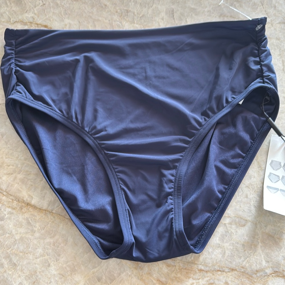 NWT Calvin Klein Womens Convertible High Leg Swim Bottom Separates Navy‎ Size S